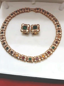 Collezione Fifth Avenue Set Gioielli Pietre Multicolore Collana Orecchini  - Foto 1 di 13