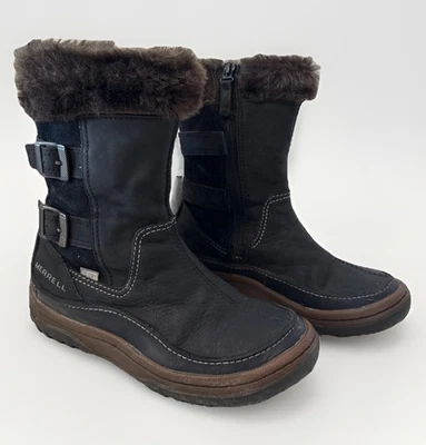 Merrell Womens Decora Chant WTP Insulated Fur Lined Buckle Zip Ankle Boots Sz 6 - Image 1 of 4