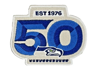 Seattle Seahawks 50th Anniversary Embroidered Iron / Sew-On Patch - Image 1 of 2