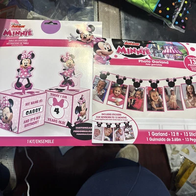 Minnie Mouse Forever Disney Clubhouse Kids Birthday Party set of 2 decorations - Image 1 of 4