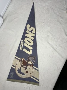 Pennant vintage Detroit Lions anni 80 full size 29x11" NFL calcio - Foto 1 di 4