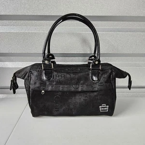 Caboodles Satchel Purse Handbag Top Handle Black Logo Print Travel Bag - Picture 1 of 13