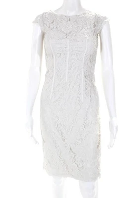 Vestido de encaje ML Monique Lhuillier para mujer a primera vista blanco talla 0 10528540 Foto 1 de 4