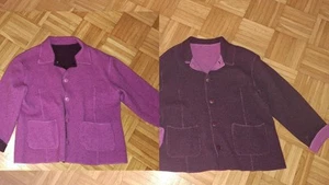schöne, ausgefallene Jacke, Walkstoff, 2-seitig tragbar! Gr. XL, schöne Farben - Bild 1 von 3