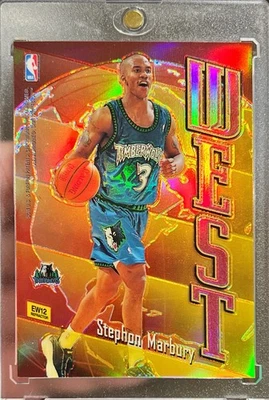1998-99 Topps Stephon Marbury Brevin Knight East West Refractor Card #EW12 - Image 1 of 2