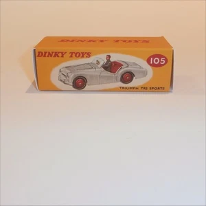 Dinky Toys 105 Triumph TR2 - Grey - Repro Box - Picture 1 of 4