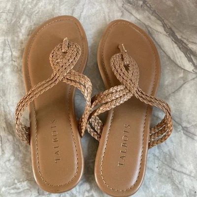 Talbots Verano Cece Trenzado Cuero Tejido Marrón 5M Chanclas Tanga Sandalias Foto 1 de 4