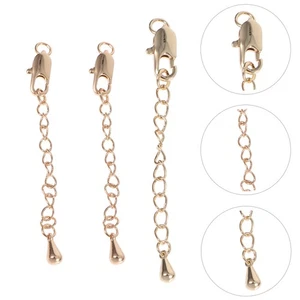 3 PCS 3PCS Lobster Chain Jewelry Extenders Diy Link for Necklace Extension - Picture 1 of 12