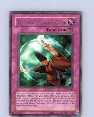 Yu-Gi-Oh Talisman Of Spell Sealing AST-049 Unlimited Regular Rare Played MP-LP - Image 1 of 2