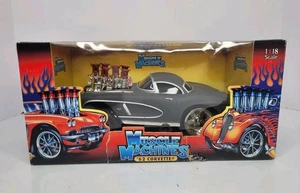 Vintage Its A Gas Muscle Machines 1962 Corvette Car Matte Gray 1:18 Scale New - Picture 1 of 24