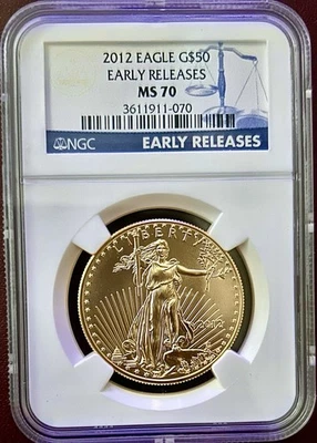 2012 1 oz American Gold Eagle MS-70 NGC (Early Releases) - Image 1 of 3