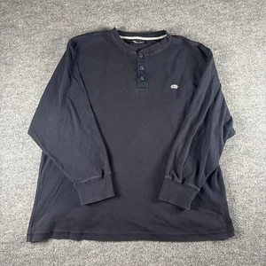 Ecko Unltd Button Up Shirt Mens 2XL XXL Navy Blue Long Sleeve Thermal Y2K - Picture 1 of 6