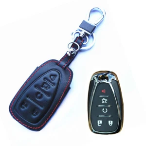 Para Chevrolet Equinox 5 Botones Mando a Distancia Llavero Bolsa Soporte Cuero Coche Llave Cubierta Estuche - Imagen 1 de 5