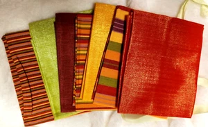 Textile Creations, Inc Quarter Yard Bundle of Santa Fe Strips Kit ~cotton & lame - Picture 1 of 5