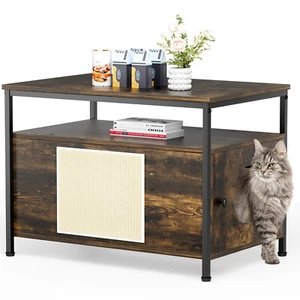 Design Katzenschrank Katzentoilette Katzenhaus Katzenmöbel Katzenhöhle Holz 80cm - Bild 1 von 12