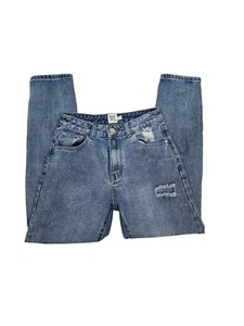 Princess Polly Hayden Knee Rip Jeans Mid Wash Denim Size 4 Women's L44 - Picture 1 of 12
