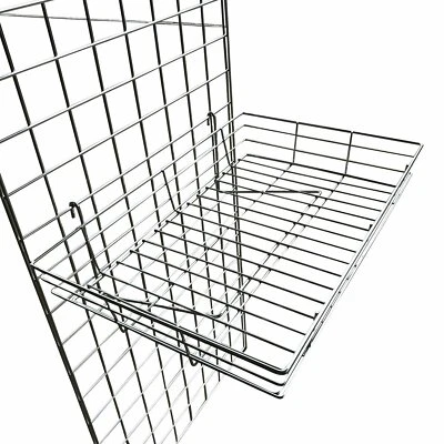 MY SHOP FITTINGS LTD 6 X NEW & UN-USED SLATWALL GRIDWALL SHALLOW WIRE BASKET Size (24x 12x 4) inches