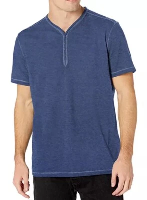 John Varvatos Star USA Men XL Ocean Blue Waylon Burnout Snap Henley T-Shirt $118 - Image 1 of 4
