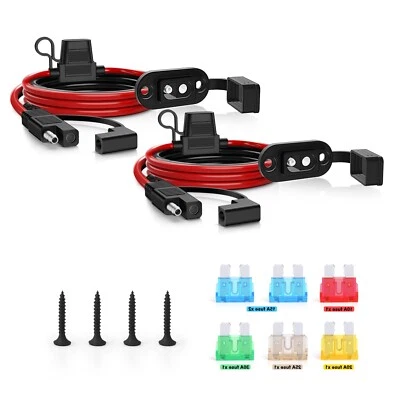 Conector SAE de 1,5 pies 2 piezas enchufe puerto lateral, cable adaptador enchufe SAE de 12 AWG Foto 1 de 4