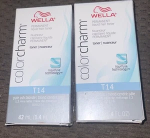 Wella Color Charm Liquid Toner T14 - Pale Ash Blonde, 1.42 oz- 2 Bottles - Picture 1 of 1