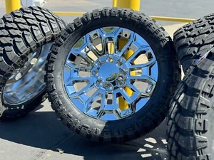 2025 22" Rims Wheels Tires 8x180 GMC Sierra 2500HD Chevy Silverado 2500 HD - Picture 1 of 16