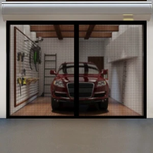 Garage Door Screen Magnetic Single Heavy Duty Mosquito Insects Mesh Net - Picture 1 of 31