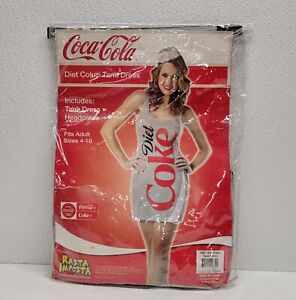 Coca Cola Diet Coke Tank Dress Soda Pop Adult Women Halloween Costume Size 4-10