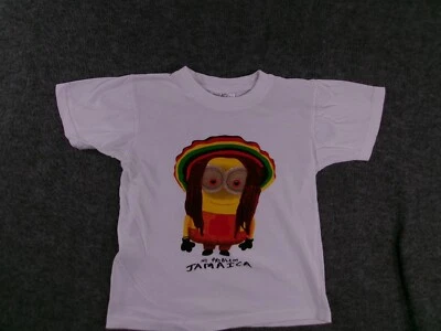 Jamaica Shirt Youth 6 8 White Minion No Problem Short Sleeve Causal Trip Day - Image 1 of 4