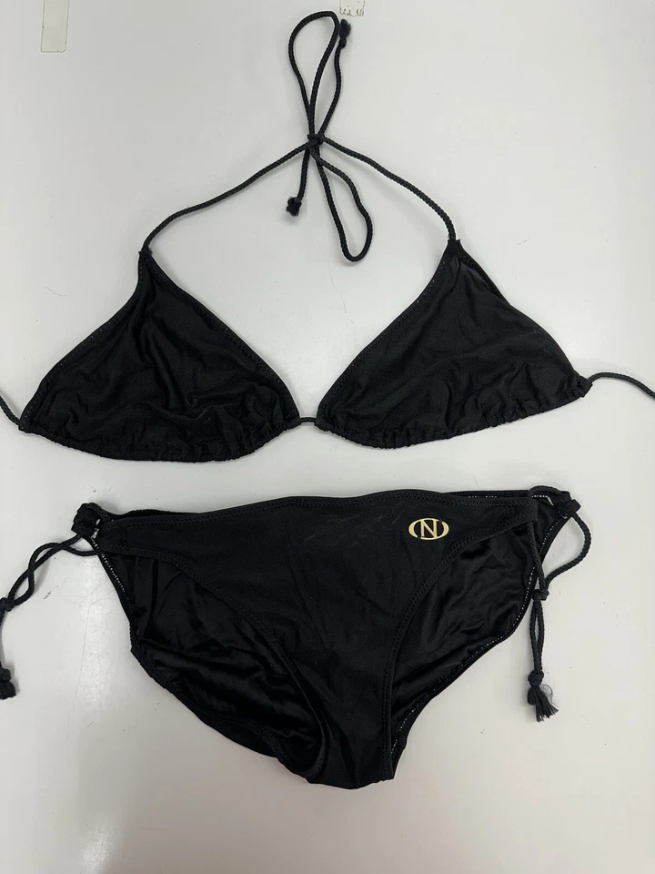 Naturana Mujer Traje de Baño Bikini EUR Talla 44 Negro Vintage Dos Piezas Triángulo Foto 1 de 4