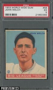 1933 World Wide Gum #56 John Welch Boston Red Sox PSA 5 EX