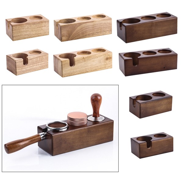 Wooden Coffee Filter Tamper Holder Portafilter Stand Home Kitchen Cafe Machin HG Photo Related