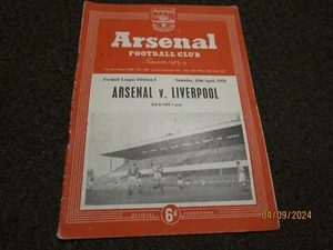 ARSENAL v LIVERPOOL 1953/4 APRIL 10th - Picture 1 of 1