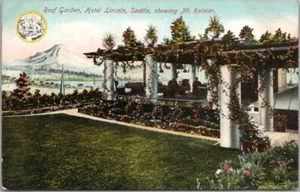 1909 AYPE Expo Seattle Postkarte HOTEL LINCOLN Dachgarten mit Mt. Rainier View - Bild 1 von 2