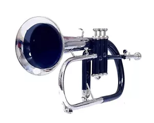 Fluegel Horn 3v Black+Nickel With Hard Case and Mouthpiece - Picture 1 of 4