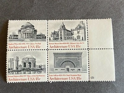US Stamp 18 Cent Architecture SC #1931 Block 4 MNH  - Image 1 of 4