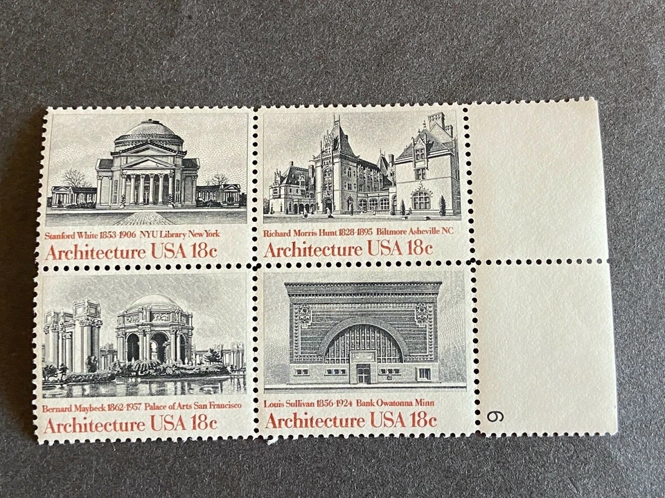 US Stamp 18 Cent Architecture SC #1931 Block 4 MNH  - Image 1 of 4