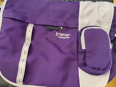 Bolso de hombro Jansport Trans Messenger PÚRPURA/GRIS USADO EN EXCELENTE ESTADO Foto 1 de 4