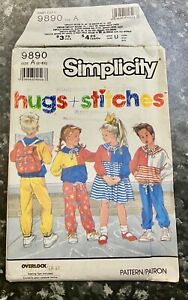 vtg Girls Boy’s 2 4 6 Simplicity 9890 - Pants, Knit Dress or Top and Backpack