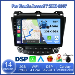 10.1" Android 14 Car Radio GPS Sat Nav CarPlay DSP For Honda Accord 7 2003-2007 - Picture 1 of 23
