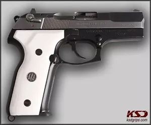 Impugnature acriliche bianche compatibili con KSD Brand Beretta Mod 8000/8040 F Stoger - Foto 1 di 3