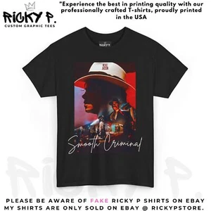 Michael Jackson Smooth Criminal Ricky P T Shirt Unisex Heavy Cotton Tee - Picture 1 of 109