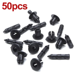 50pcs Per Honda Yamaha Toyota Rivetto di Spacco Clip Fissaggio Clip Ø 6mm Nero - Foto 1 di 8