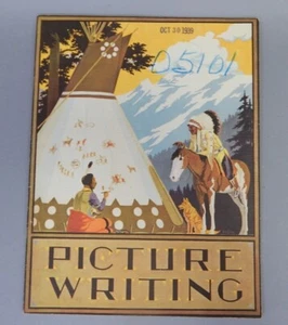 1938 Montana Highway Department American Indian Picture Writing Travel Brochure - Bild 1 von 5