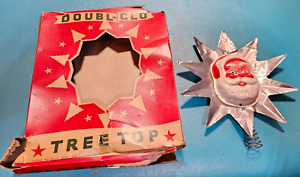 Vintage Double-Glo Santa Tree Topper with Box