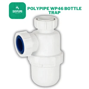 Polypipe Bottle Trap 40mm with 75mm Seal White WP46 BioCote Fit-rite - Picture 1 of 7