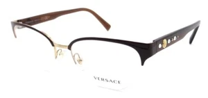 Versace Eyeglasses Frames VE 1255B 1435 52-18-140 Dark Red / Gold Made in Italy - Picture 1 of 3