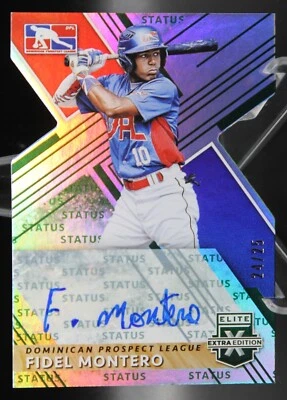 Fidel Montero - 2019 Elite Extra Edition 24/25 Emerald Die-Cut Status Auto #188 - Image 1 of 3