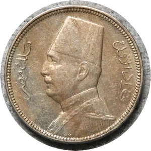 elf Egypt Kingdom 2 Milliemes 1929 AH 1348 Fuad I - Picture 1 of 2