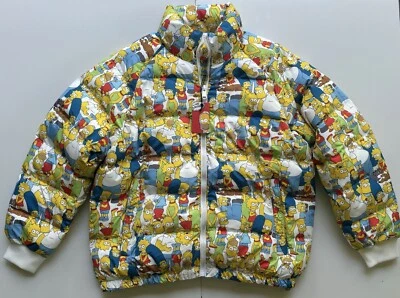 NWT The Simpsons Family TV Show Puffer Jacket Coat Winter AOP Bart Homer Sz 2XL - Image 1 of 4