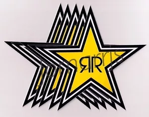 NUEVO (5) LOTE Calcomanías Rockstar Energy Star Pegatinas Mercancía Auténtica Oficial - Imagen 1 de 4